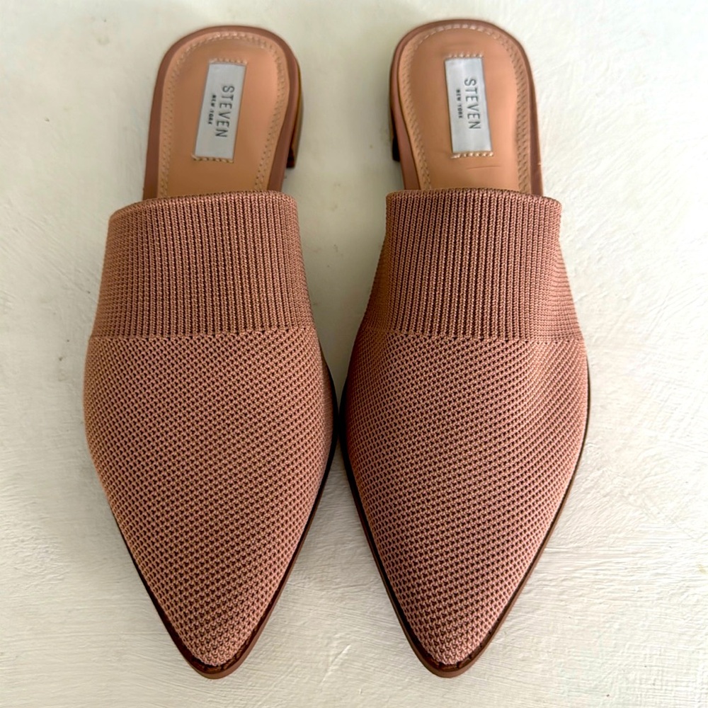 STEVEN NEW YORK Mules SZ 9.5 worn 1x in house. Stretchy comfortable fabric.